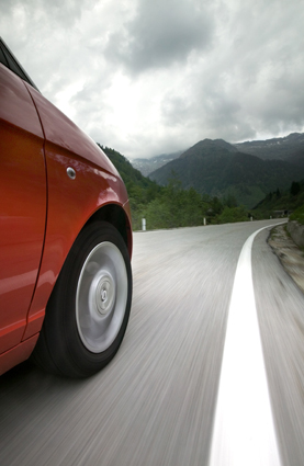 Driving towards the Alps.