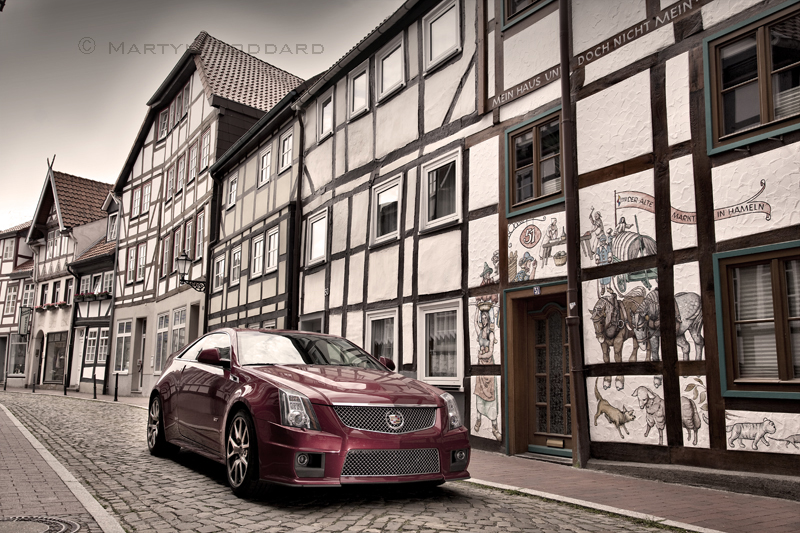 New Cadillac CTS V Coupe. American supercharged coupe on road trip through France,Belgium,Holland and Germany.