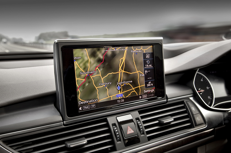 In car GPS system display screen in use