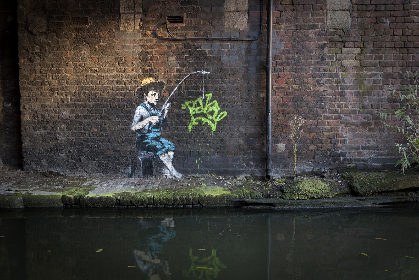 New Banksy graffiti in Camden Town North London
