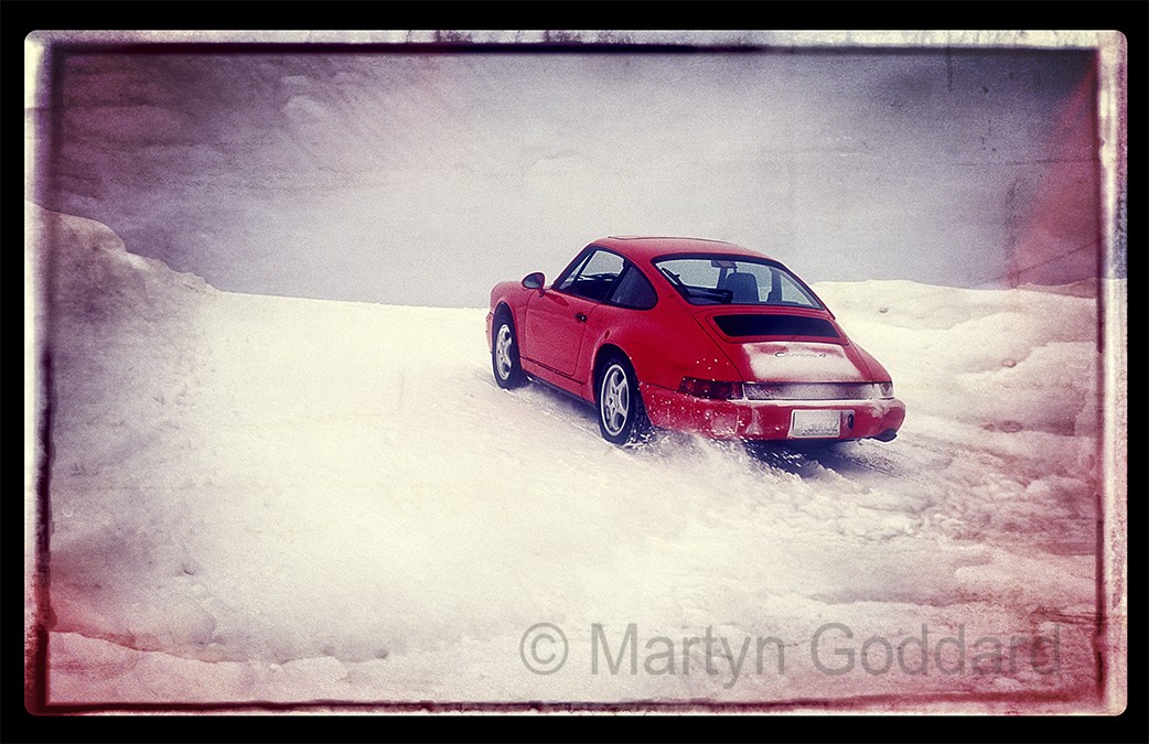 Porsche 911 ice driving in upper peninsular of Michigan USA