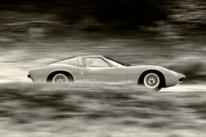 Lamborghini Miura P400SV at speed.