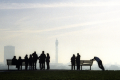Tourists on Primrose Hill London.